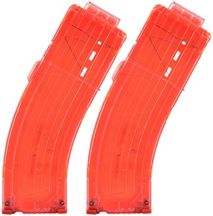 Banana Clips, Yamix 2 Pcs Worker Magazines 15-Dart Bullet Clip Ammo Clips For nerf n-strike elite series - Transparent + Orange