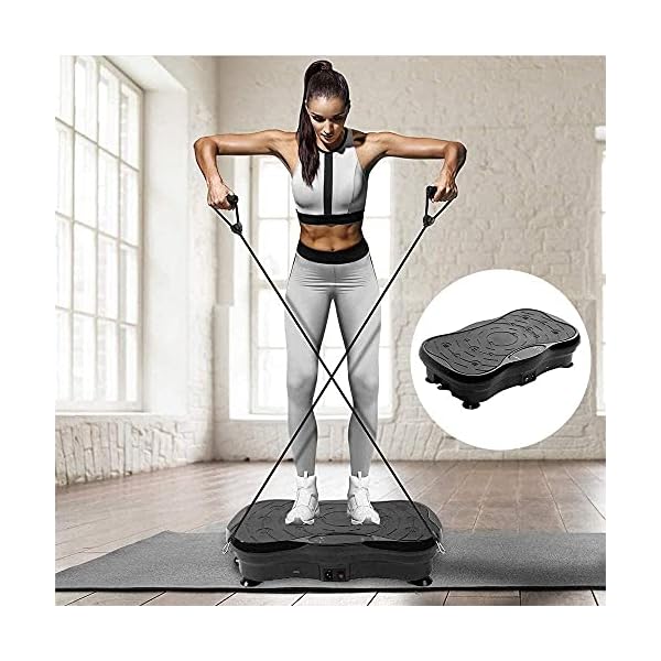Hmvlw-Fitness-Equipment-Vibration-Exercise-Machine-Adds-Resistance-Band-With-Handle-Built-in-Bluetooth-Speaker-Whole-Body-Exercise-Trainer-Black Hmvlw Fitness Equipment Vibration Exercise Machine Adds Resistance Band With Handle, Built-in Bluetooth Speaker, Whole…