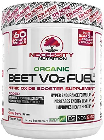 Organic Beet Root Powder V02 Fuel + BCAA Amino Acids 30 Servings | Nitric Oxide Supplement | Super Endurance, Blood Pressure, and Cardiovascular Health | Juice Extracts Paleo No Sugar, Non-GMO
