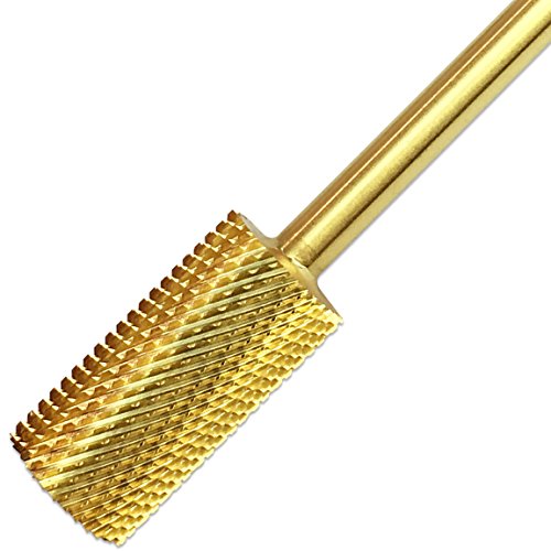 Pana 3/32" Safety Nail Carbide Bit - Gold Large Barrel Head (Grit: Medium - M) for Electric Dremel Drill Machine