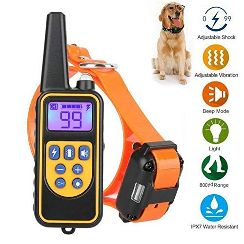 Dog Training Collar with Remote Control Waterproof Rechargeable Dog Shock Collars,Shock, Vibration, Beep, Light 4 Correction Training Modes E-Collar for Small Medium Large Dogs,Orange