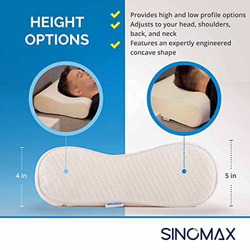 SINOMAX Contour Memory Foam Neck and Cervical Pillow Golden Diamond