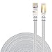 DanYee Cat 8 Ethernet Cable, Nylon Braided 50ft CAT8 High Speed Professional Gold Plated Plug STP Wires CAT 7 RJ45 Ethernet Cable 3ft 10ft 16ft 26ft 33ft 50ft 66ft 100ft (White 50 ft)
