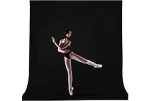 CPLIRIS 10x12ft Black Backdrop for Photography, Large Seamless Polyester Fabric Pure Black Photo Backdrop Curtain for Portrait Photoshoot Party Video