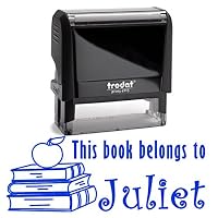 Blue Ink, Customized Books With Apple Self Inking Stamp. This Book Belongs To Children