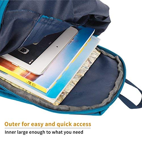 Camel 10L Lightweight Travel Backpack Outdoor Mountaineering Hiking Daypack with Durable & Waterproof (Dark Green/Blue)