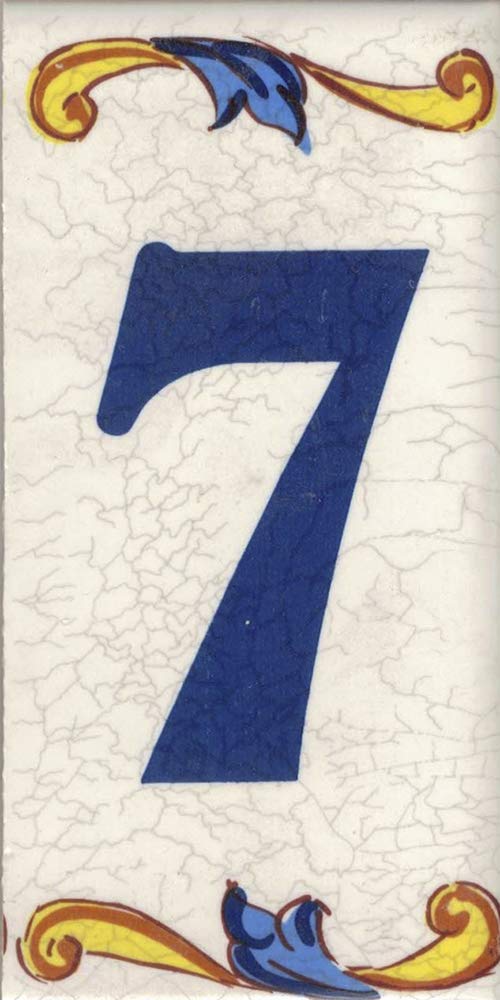 House Number. Address Numbers & plaques. House Signs. Door Numbers. Ceramic Letters and Numbers. Design “Craquelé” (Number Seven "7")