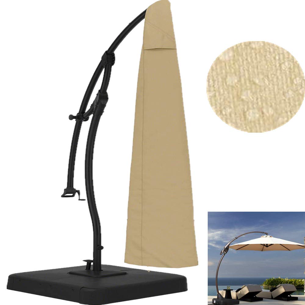 Photo 1 of boyspringg Patio Umbrella Cover - 600D Waterproof, Outdoor Umbrella Cover for Offset Cantilever Umbrella, Fits Patio Umbrella 9-13 Ft, Beige Umbrella Cover.
