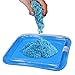 Zuzu Boom Play Sand and Sand Molds Kit - Including Moon Sand 2LB(Blue) Inflatable Tray, Storage Box, 50 Pieces Magic Sand Molds - Deluxe Castle Set