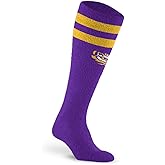 For Bare Feet NCAA LSU TIGERS Cozy Feather Compression Varsity Stripe Team Color Small/Medium
