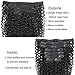 Sibaile Kinky Curly Clip in Hair Extensions for Women, 3C 4A Type, Real Thick, Double Weft, 8A Remy Human Hair Clip in Curly Hair, Natural Black Color, 120 Gram, 8Pcs with 18 Clips, 16Inch