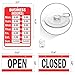 Open Closed Sign for Business - Ideal Office Hours Sign for Glass Door or Window - Bright Red and White Colors - Includes 4 Double Sided Adhesive Pads and a Black Number Sticker Set - Perfect Open and Closed Signs for any Store