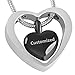 LiFashion LF Stainless Steel Personalized Name Date Custom Double Hearted Ash Keepsake Necklace Cremation Urn Pendant Funnel Fill Kit Sets for Family Pets Ash Memorial,Free Engraving Customized