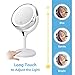 KEDSUM 1X/10X Double Sided Lighted Makeup Mirror, 360 Degree Swivel Tabletop Vanity Mirror,Cosmetic Regular/Magnifying Mirror with Lights, Dimmable Touch Button,Dual Power Supply