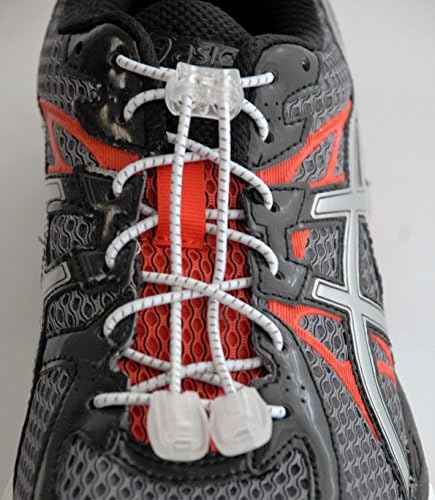 Katzs® Quick Lock-N-Release Laces(No Tie, Elastic, Reflective For All Shoes) (WHITE)