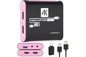 Capture Card with 4K HDMI Passthrough,USB 3.0 Audio Video Capture Card for Windows/Mac OS OBS/Twitch/YouTube/Tiktok Live Stre