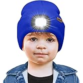 ATNKE Kids LED Lighted Beanie Cap,USB Rechargeable 4 LED Running Headlamp Bright Hat with Light Gifts for Boys and Girls