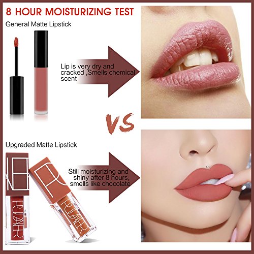 5 Colors Matte Lipstick Set, PrettyDiva Long Lasting Velvet Liquid Lipstick Natural Waterproof Nude Sexy Lip Gloss Cosmetics Kit