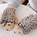 Pusheng Women Winter Cartoon Gloves Thick Knit Hottest Hedgehog Mittens (Beige)