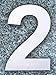 QT Modern House Number - SMALL 4 Inch - Brushed Stainless Steel (Number 2 Two), Floating Appearance, Easy to install and made of solid 304