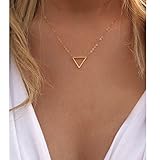 Samgo Hollow Triangle Short Necklace (Gold)