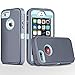 iPhone 5S Case,iPhone SE Case,Fogeek Heavy Duty PC and TPU Combo Protective Body Armor Case for iPhone 5S,iPhone SE and iPhone 5 with Finger Print Function (-Grey/Light Blue-)
