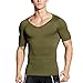 HÖTER Mens Slim and Tight Super Soft Compression & Slimming Shaper V-Neck Compression Shirt