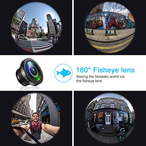Phone Camera Lens, 5 in 1 iPhone Camera Lens Kit - 12x Telephoto Lens+180°Fisheye Lens+0.65x Wide Angle Lens+12x Macro Lens+Star Filter Lens,Phone Photography Video Lens with Tripod+Remote Shutter - Thumbnail 3