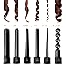 6 in 1 Hair Curling Wand and Curling Iron Set with 6 Interchangeable Ceramic Barrels and Heat Resistant Glove(Black), 0.35-1 1/4 Inch Hair Curler for Mother’s Day Gifts by Duomishuthumb 1