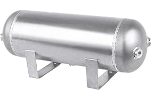 ZHSYMX 3 Gallon (12 Liter)5 Ports compressed air storage tank air ride receiver tank for Air Ride Suspension Car Train Truck Horn Silver