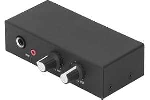 Stereo Audio Interface, Professional Condenser Microphone Preamp with Bias Power and Headphone Mix Output, Computer Sound Pre