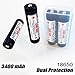 3400mAh 18650 Battery ORBTRONIC PROTECTED Button Top Rechargeable High Performance Li-ion 3.7V for High Power Flashlights (Pack of: 4x batteries)