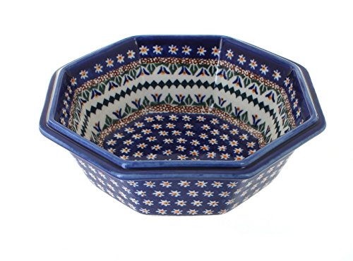 Click Here to See More Images Polish Pottery Daisy Octagonal Bowl