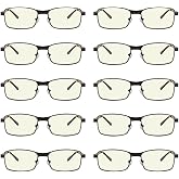 Eyekepper 4 Pack Reading Glasses Blue Light Blocking Memory Titanium Bridge Computer Readers