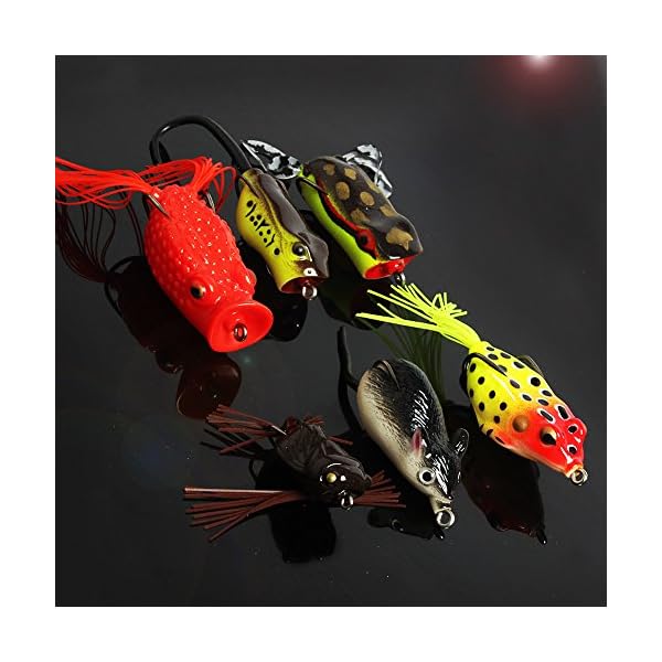 Sougayilang-Topwater-Frog-Rat-Soft-Swim-Crankbait-Fishing-Lures-with-Plastic-Box-Pack-of-6pcs