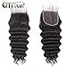QTHAIR 10A Peruvian Loose Deep Wave Human Hair with Closure(16 18 20+14Free Part Closure,Natural Black) Peruvian Loose Deep Wave Virgin Hair Weave with 4x4 Swiss Lace Closure with Baby Hair
