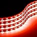 Zone Tech 30cm Flexible Waterproof Red Light Strips 4-Pack LED Car Flexible Waterproof Red Light Strips