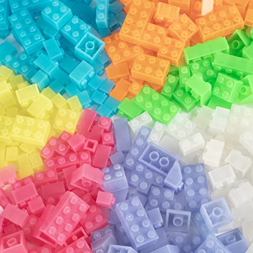 SCS Direct Building Block Bricks Set of 1000 Pc Bulk 7 Glow in The