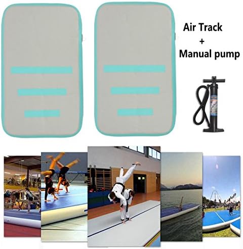 SAWAKE 39x24x4inch Inflatable Gymnastic Cheerleading Air Track Floor Tumbling Gym Mat with Pump