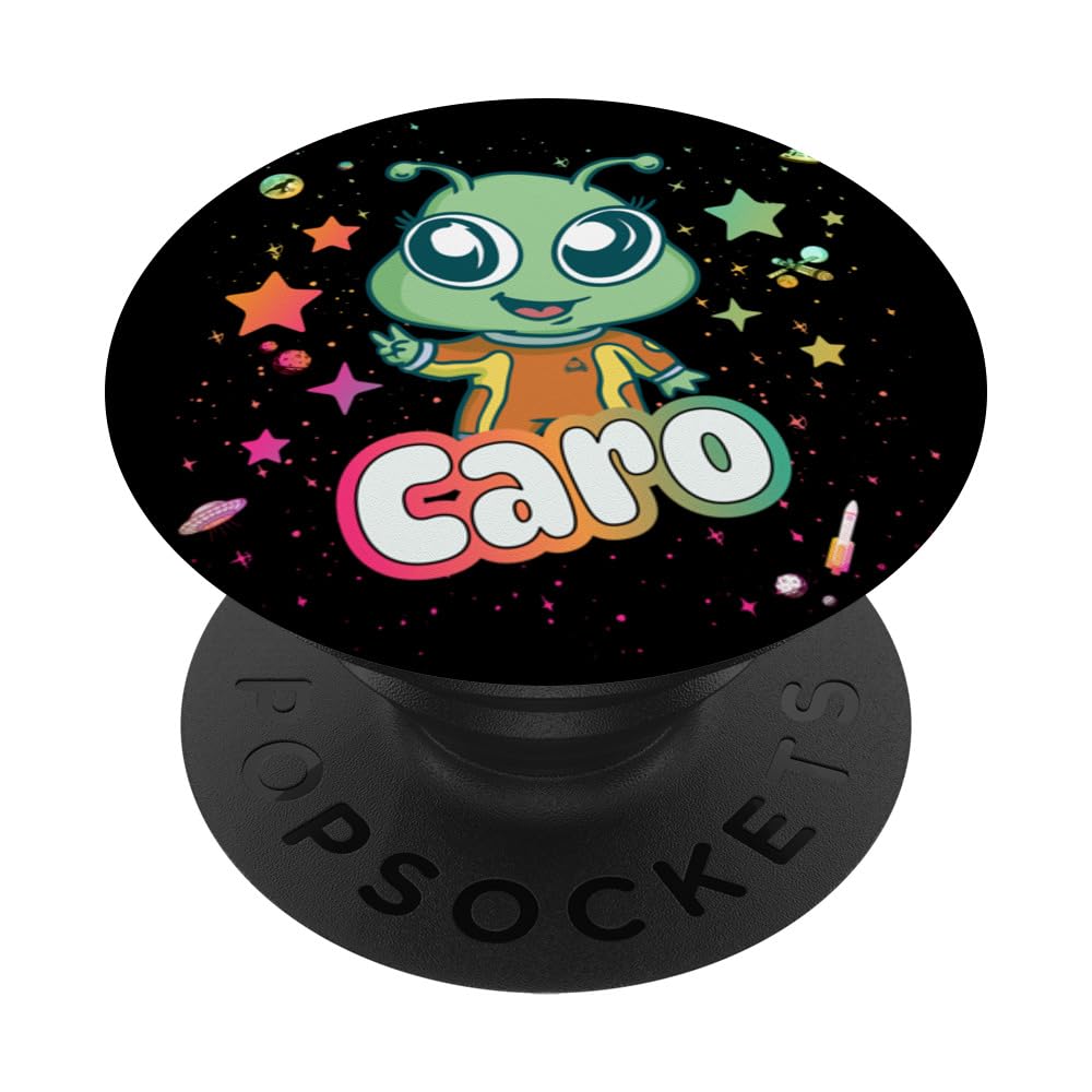 CARO - Adorable girl name with cute Alien PopSockets Swappable PopGrip