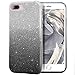 MILPROX Glitter Case Compatible for iPhone 8 Plus/7 Plus, Shiny Sparkle Bling, 3 Layer Hybrid Protective Soft Phone Case, Wireless Charging & Car Mount Compatible, Black Gradient Glitter