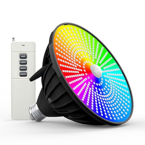 Photo 1 of HWaySoul Pool Lights Bulb for Inground Pool 60W 120V RGB Color Changing Underwater LED Pool Light Bulb with Remote Control Replacement for Pentair and Hayward Lamps