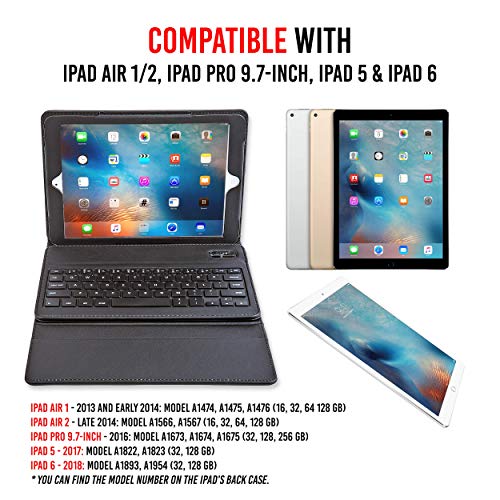 iPad Case with Keyboard, 9.7 inch Alpatronix KX130 Leather iPad Cover w/Detachable Wireless Bluetooth Keyboard Compatible w/Apple iPad 6 (2018)/iPad 5 (2017)/iPad Pro 9.7 & iPad Air 2&1-Black - Thumbnail 7
