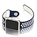 Ostart 38mm Replacement Band/Strap for Apple Watch Nike+, Sport Soft Silicone Wrist Strap with Ventilation Holes for iWatch Series 1 2,M/L Size(Blue+ White)