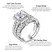 Wuziwen Princess Cut Engagement Rings for Women Sterling Silver Cubic Zirconia Wedding Bridal Ring Set