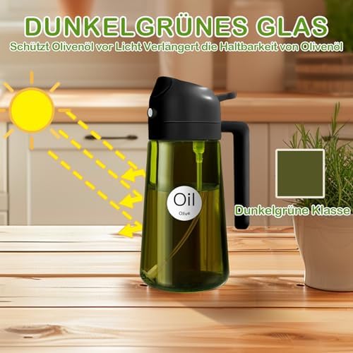 470ml lichtblockierender dunkler grüne Ölsprüher zum Kochen