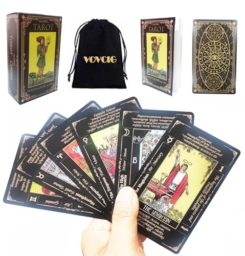 Black Tarot Cards Deck With Meanings on Them