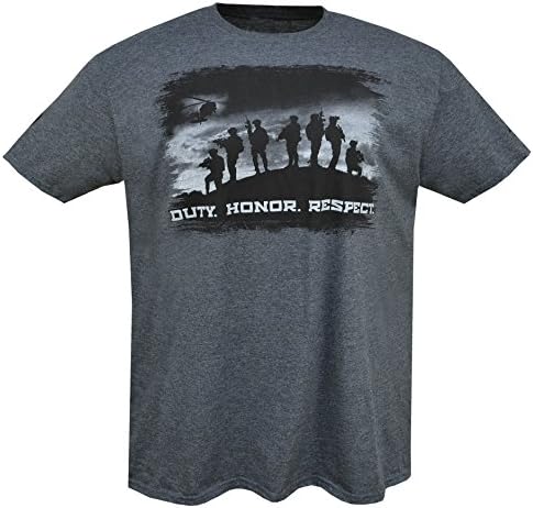 Duty Honor Respect Support Our Troops Custom CZ Dan Wesson Ring Spun Soft T Shirt - Small (XX-Large) Dark Heather Gray