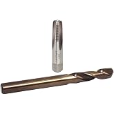 GlowShift 1/8-27 NPT Drill &amp; Tap Kit for EGT Probe Installation to Manifold | Includes 1/8" Carbon Steel Tap &amp; Size R High Speed Steel Drill Bit