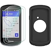 TOHUSHUAXI Screen Protector for Garmin Edge 1040/1040 Solar GPS (3+1pack) and Silicone Case Cover,Tempered Glass Film Anti-Scratch High Definition Full Coverage